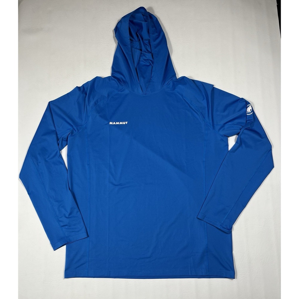 Mammut Selun FL Sun Hoody Mens XL Blue Lightweight Performance Hiking Hoodie